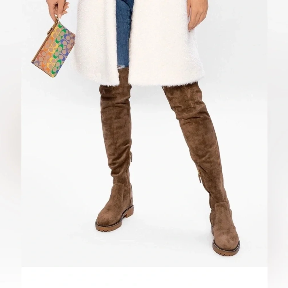 Tory Burch Suede Lug Sole Over the Knee Boots Size 8.5 - Picture 4 of 9